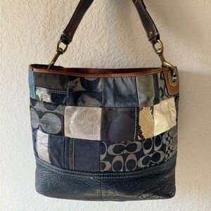 Vintage Coach Y2k Denim Patchwork Bag
